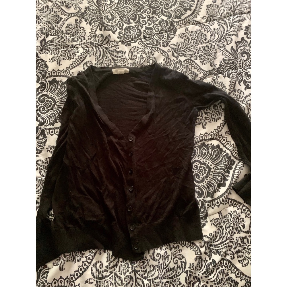 Black cardigan sweater